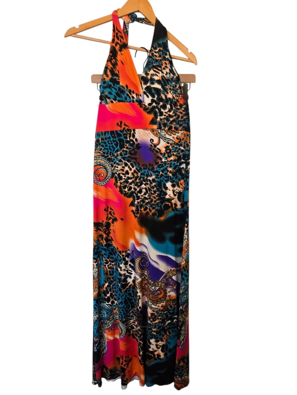✨ IB Diffusion Halter Maxi Dress | Animal Print Paisley | Tropical Statement Dre - Picture 2 of 9